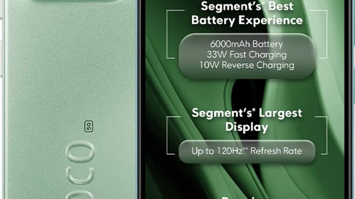 Передняя и задняя сторона Poco C85 5G смартфона