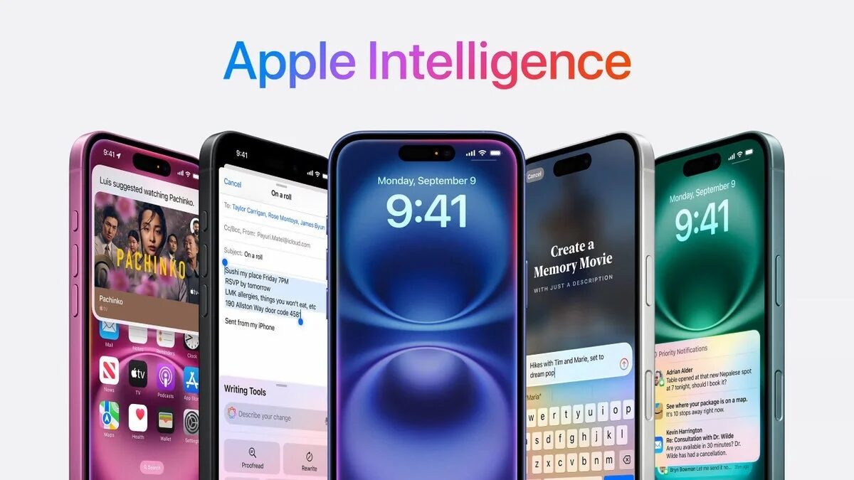 Смартфон Apple iPhone на экране с уведомлениями и интерфейсом приложений, демонстрация функций iOS
