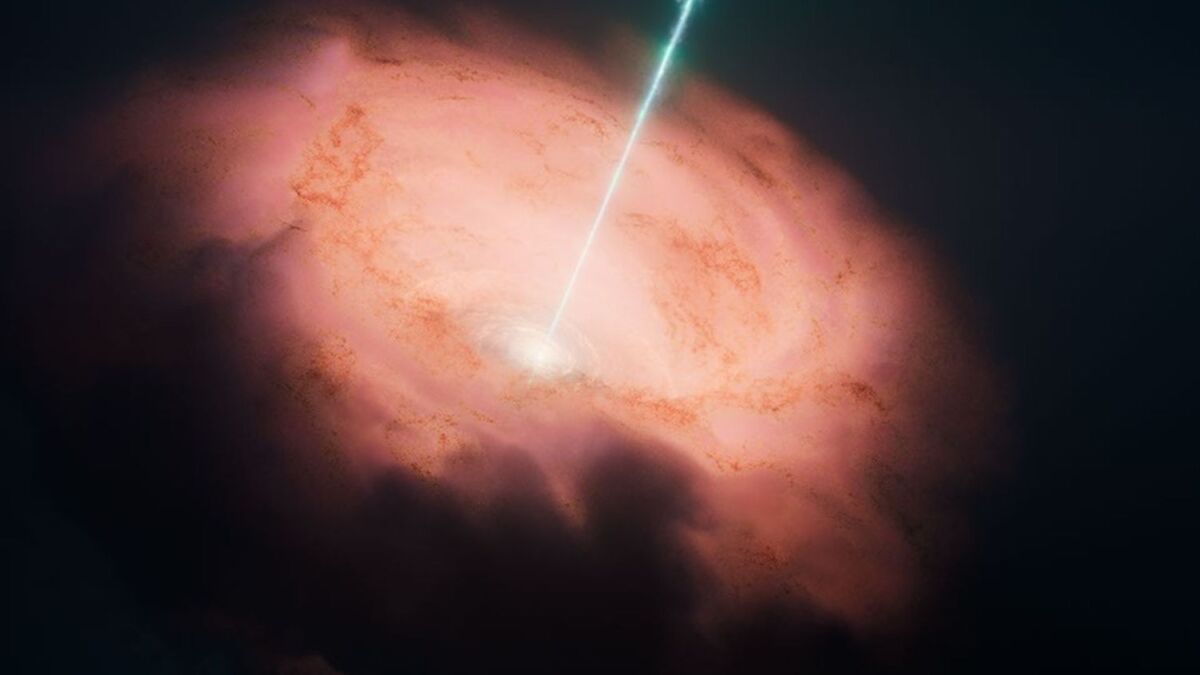 Концепт-иллюстрация ядра галактики Циркус с телескопом NASA James Webb