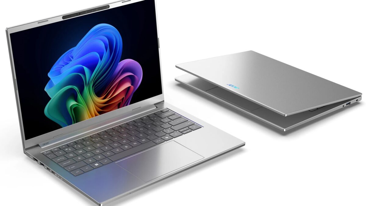 Ноутбук Acer Aspire 14 AI с откидным экраном и клавиатурой спереди