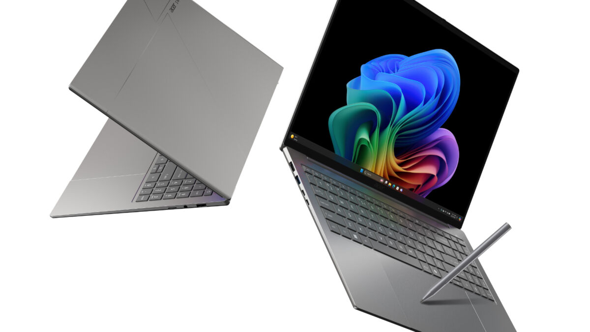 ноутбук Acer Swift 16 AI со стилусом с угла
