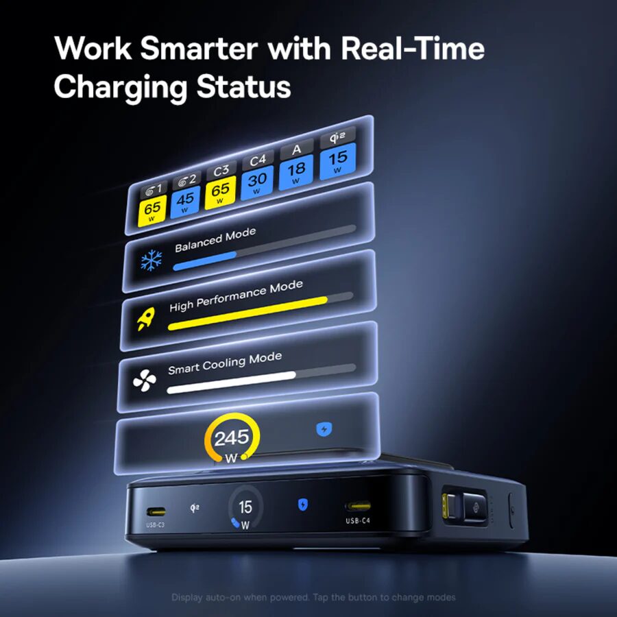 baseus nomos nh21 6 in 1 desktop charging station 245w 1