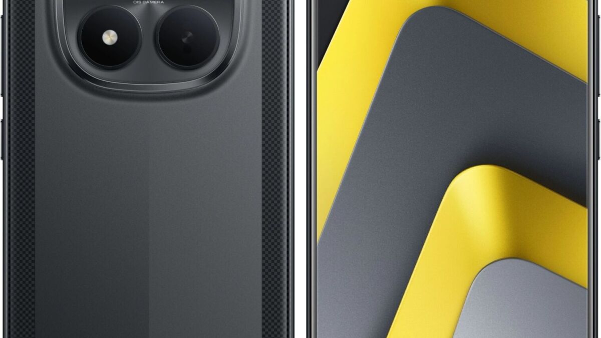 Задняя панель Poco M8 Pro с четырьмя камерами и логотипом