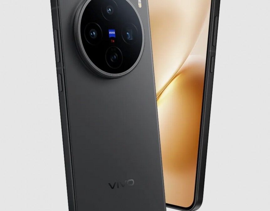 Задняя часть Vivo X200T с крупной камерной системой и логотипом Vivo
