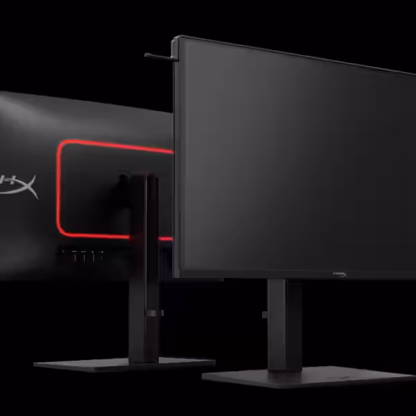 hyperx omen 27 inch qd oled gaming monitor rear front view