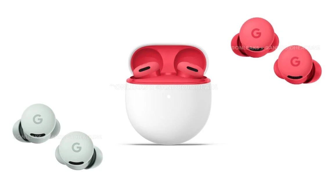 Беспроводные наушники Google Pixel Buds 2a в зарядном кейсе и наушники отдельно