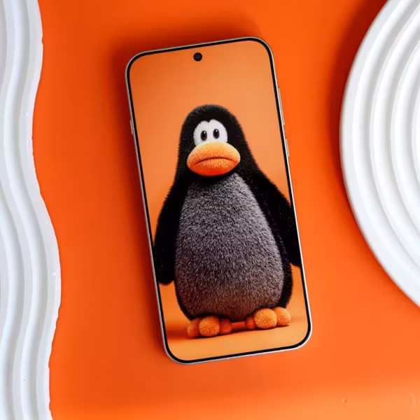 Смартфон Oppo Find X10 Pro с экраном и изображением пингвина