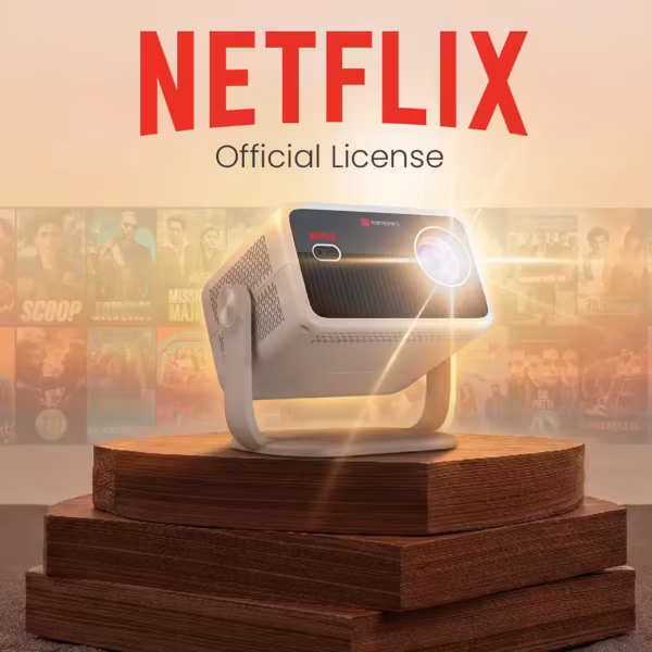 Проектор Portronics Beem 560 на деревянной подставке