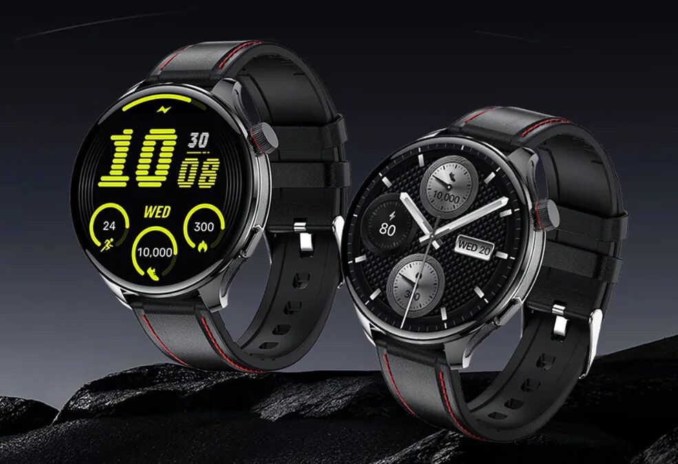 Умные часы Rogbid Apex S с круглыми AMOLED-дисплеями и двухдиапазонным GPS на ремешках из кожи и силикона