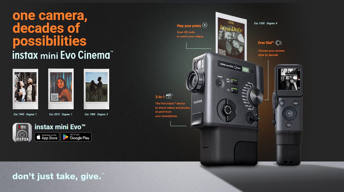 Инфракрасная камера Fujifilm instax mini Evo Cinema вид спереди