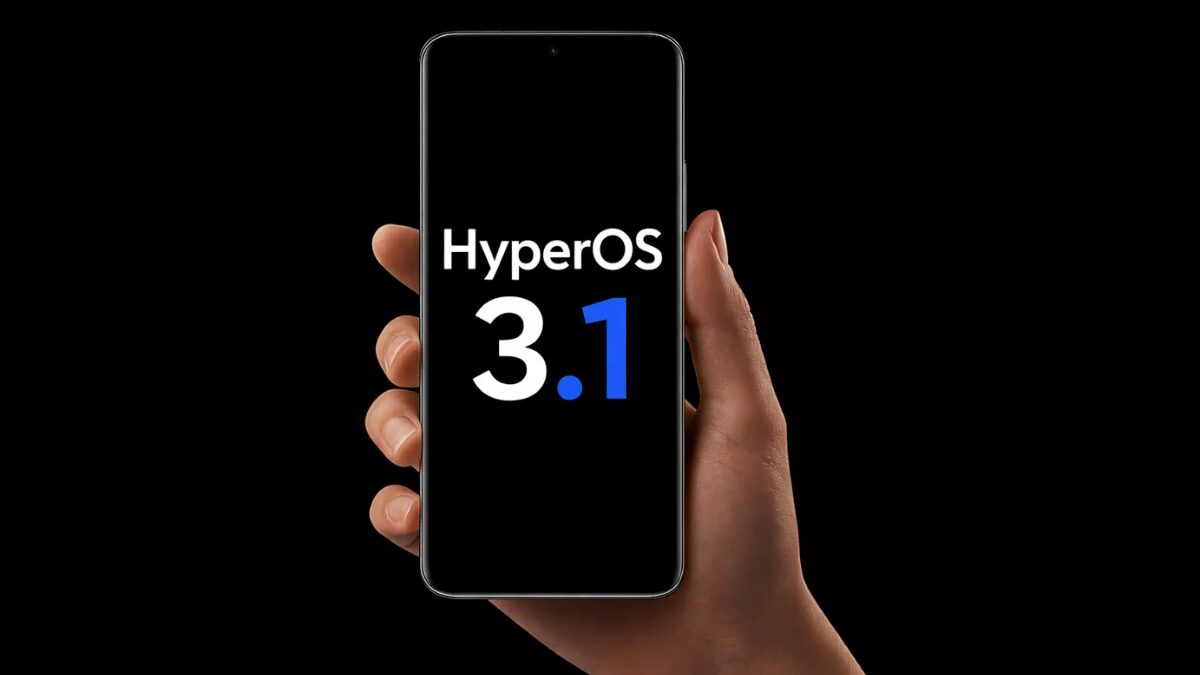 Смартфон Xiaomi с интерфейсом HyperOS 3.1 в бета-обновлении, рука держит устройство