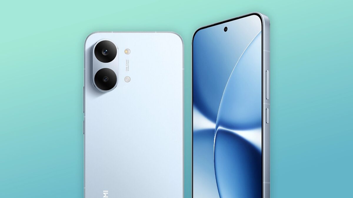 Смартфон Redmi Turbo 5 Max спереди и сзади с двойной камерой и дисплеем