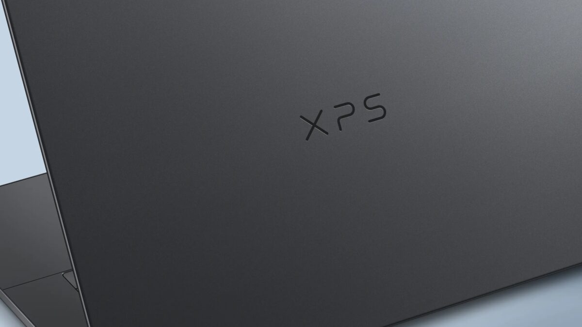 Крышка ноутбука Dell XPS с логотипом металлическая текстура