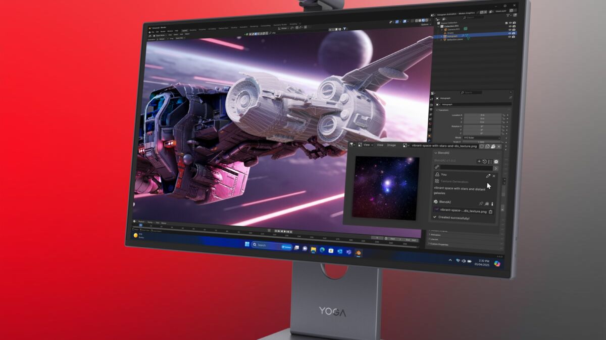 Lenovo Yoga Pro 27UD-10 4K OLED-монитор на CES 2026 с космической заставкой и интерфейсом