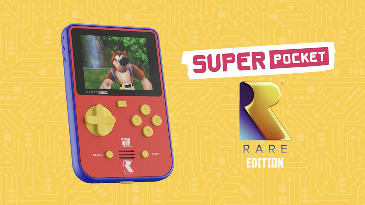 Портативная консоль Super Pocket Rare Edition с ярким экраном и рекламой Rare Edition 2026