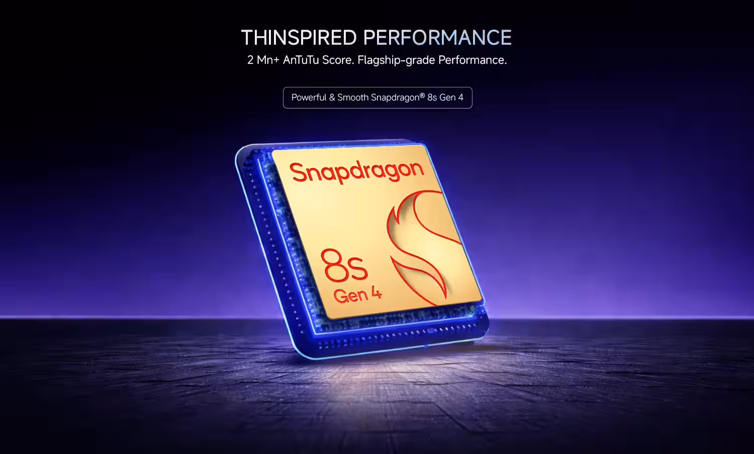 Изображение чипа Snapdragon 8s Gen 4 с логотипом
