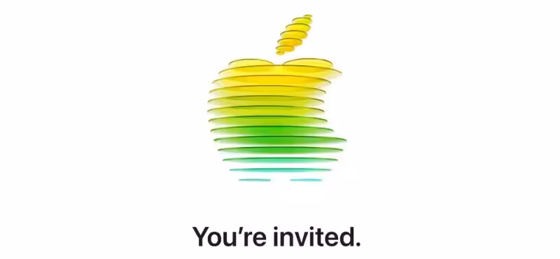 Цветная логотип Apple в стиле скошенных линий