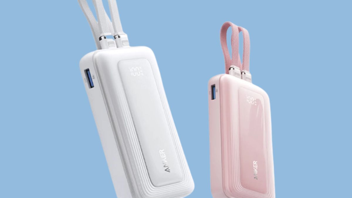 Пауэрбанк Anker Zolo 10 000 мА·ч в белом и розовом цветах с двумя встроенными USB-C кабелями