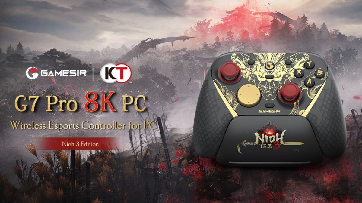Геймпад G7 Pro в стиле Nioh 3 с черепом и золотым дизайном