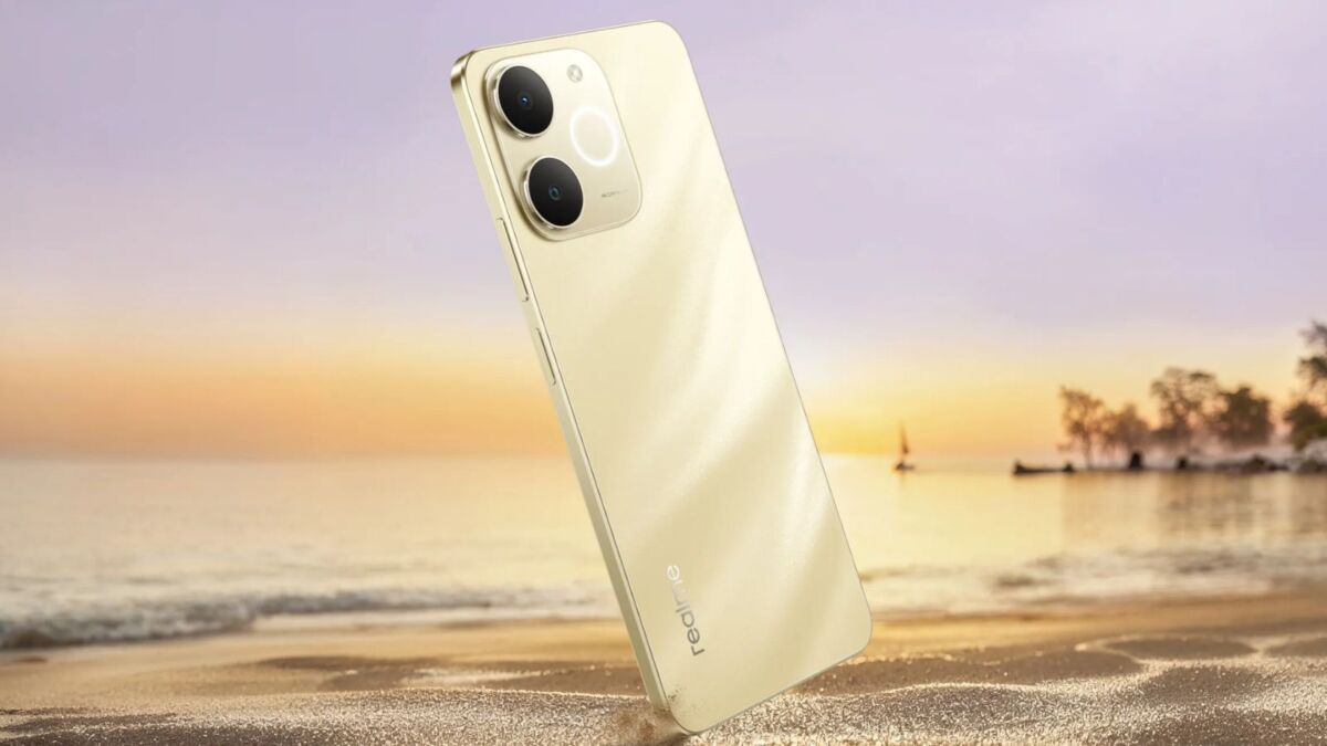 Задняя панель смартфона Realme P4 Lite 4G Gold с двумя камерами