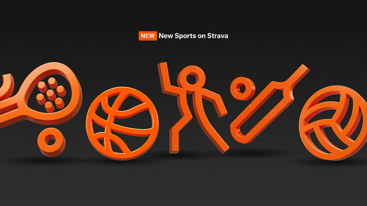 3D-иллюстрация иконок спортивных активностей Strava с ярким оранжевым дизайном и категорией танцев