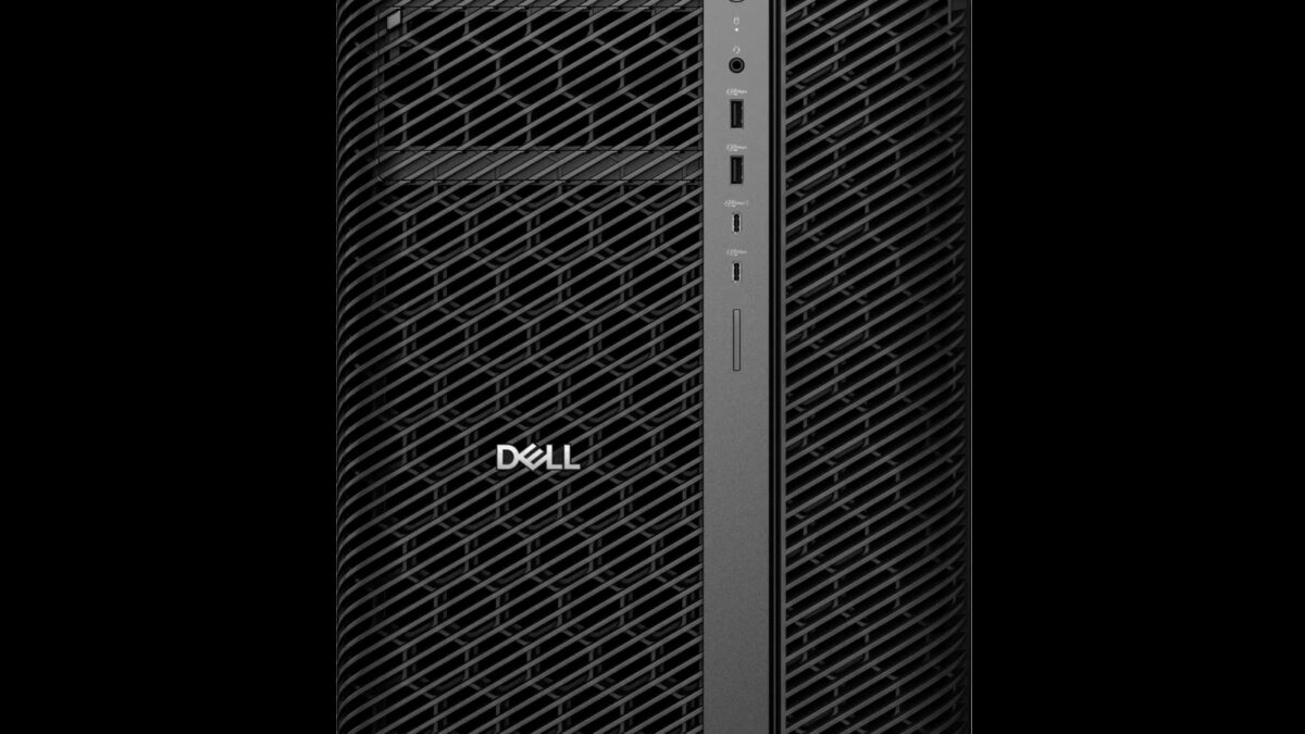 Черная рабочая станция Dell Precision T4 спереди интерфейсы вентиляционные решетки