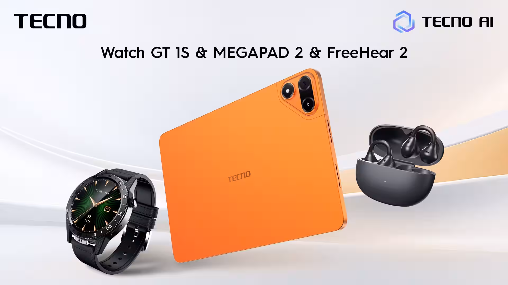 Умные часы Tecno Watch GT 1S и беспроводные наушники FreeHear 2