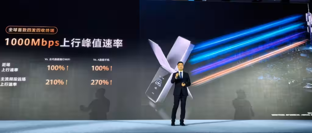 Портативный роутер Wi-Fi Huawei X на презентации