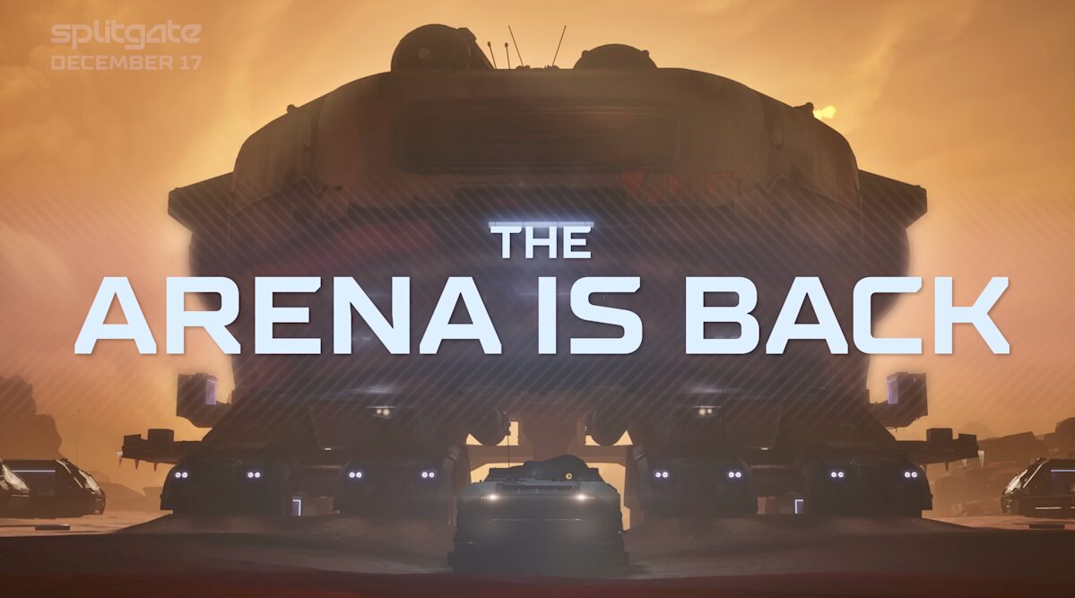 Космический корабль с логотипом Arena в трейлере шутера 1047 Games с движением в стиле Titanfall