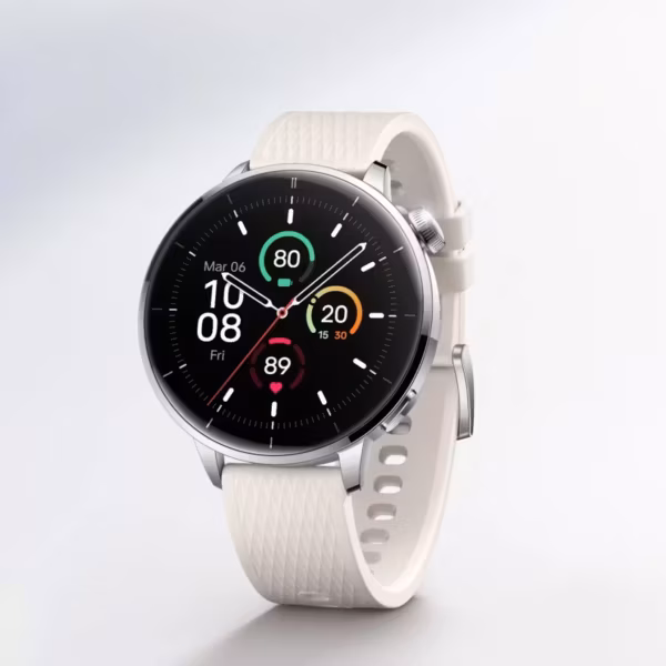 Умные часы Oppo Watch X3 с круглым дисплеем и белым ремешком