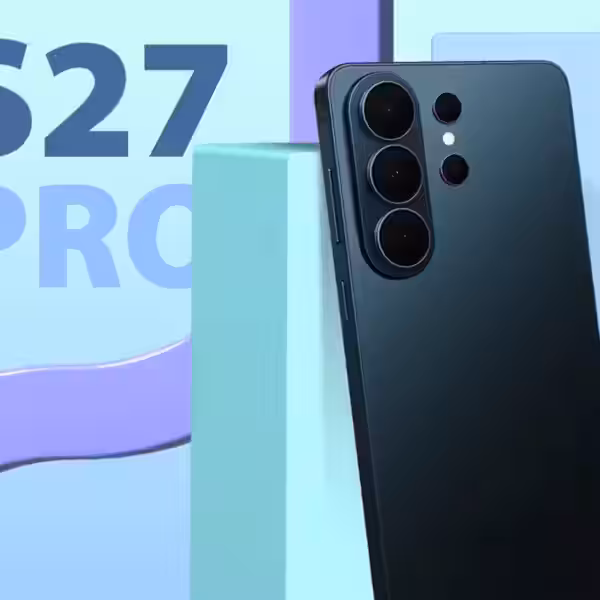 a samsung galaxy s27 pro smartphone render with the text s27 pro in the background