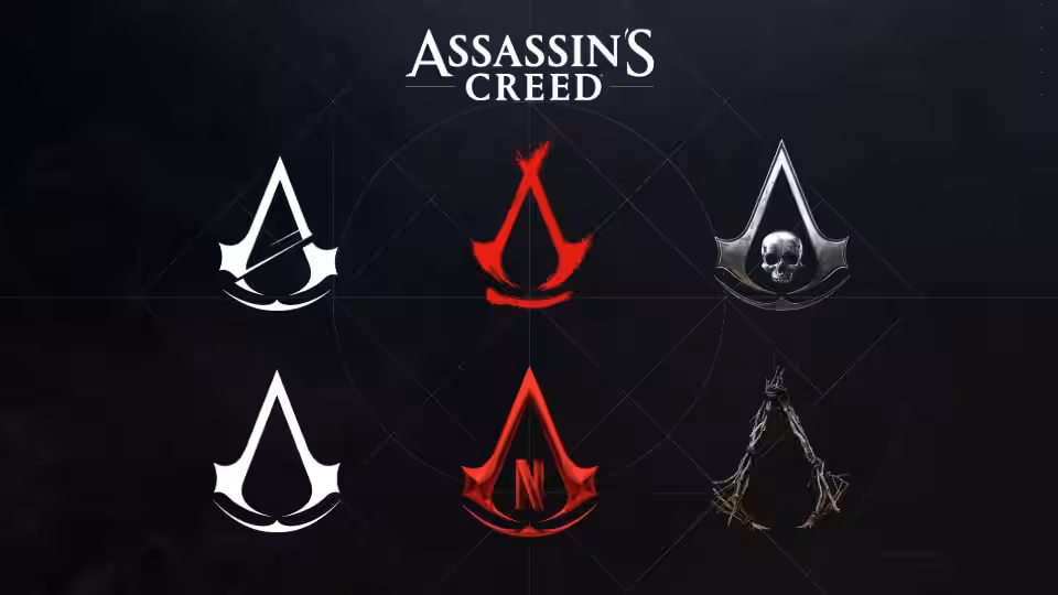 Логотипы асассинских скрытных символов и шлема для Assassin's Creed