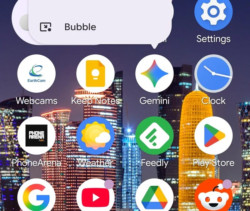 Меню настроек на Android 17 Beta 3 с иконками приложений на смартфоне