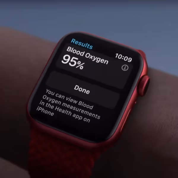 Apple Watch Series 6 измерение кислорода в крови: датчик и результат 95%