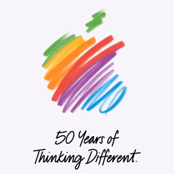 Рисованная абстракция для празднования 50-летия Apple «Thinking Different»