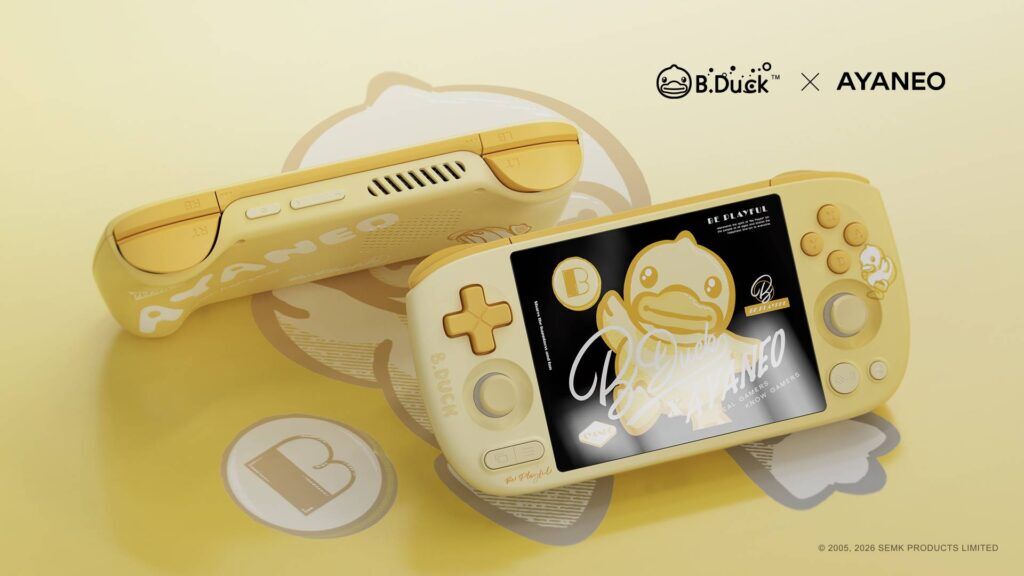 Портативная игровая консоль Ayaneo Pocket Air Mini в лимитированной версии B.Duck с ярким ретро-дизайном