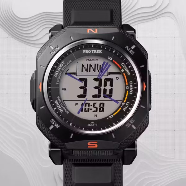 Цифровые часы Casio Pro Trek PRG-69 для Европы с черным ремешком и множеством функций