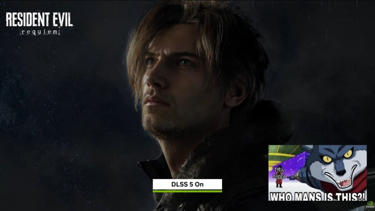Логотип Resident Evil Requiem и мрачный портрет персонажа на темном фоне