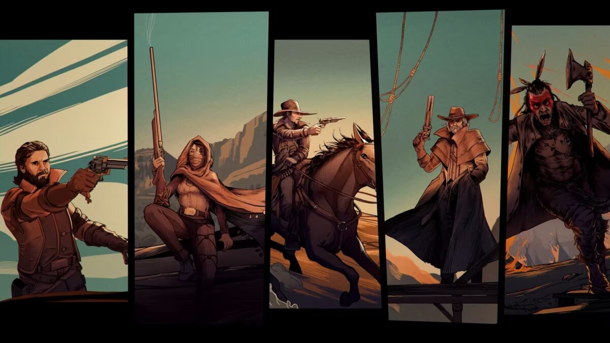 Комикс стиль боевик жестокий с оружием и магией в Hard West II