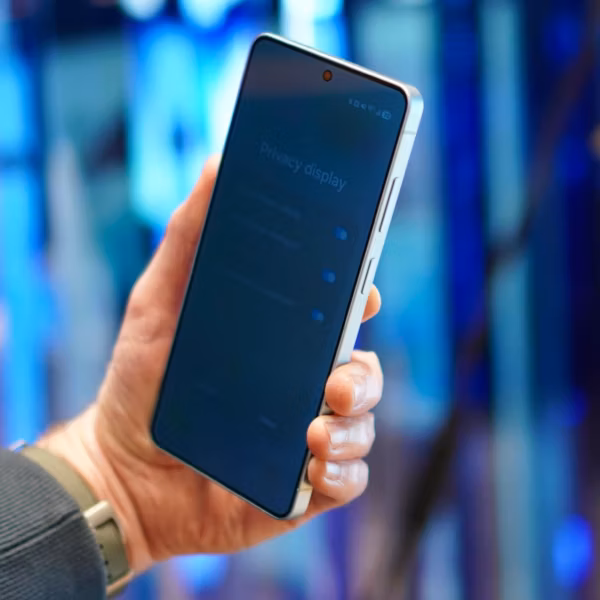 Samsung Galaxy S26 Ultra Privacy Display: смартфон Samsung в руках человека с активным приватным экраном