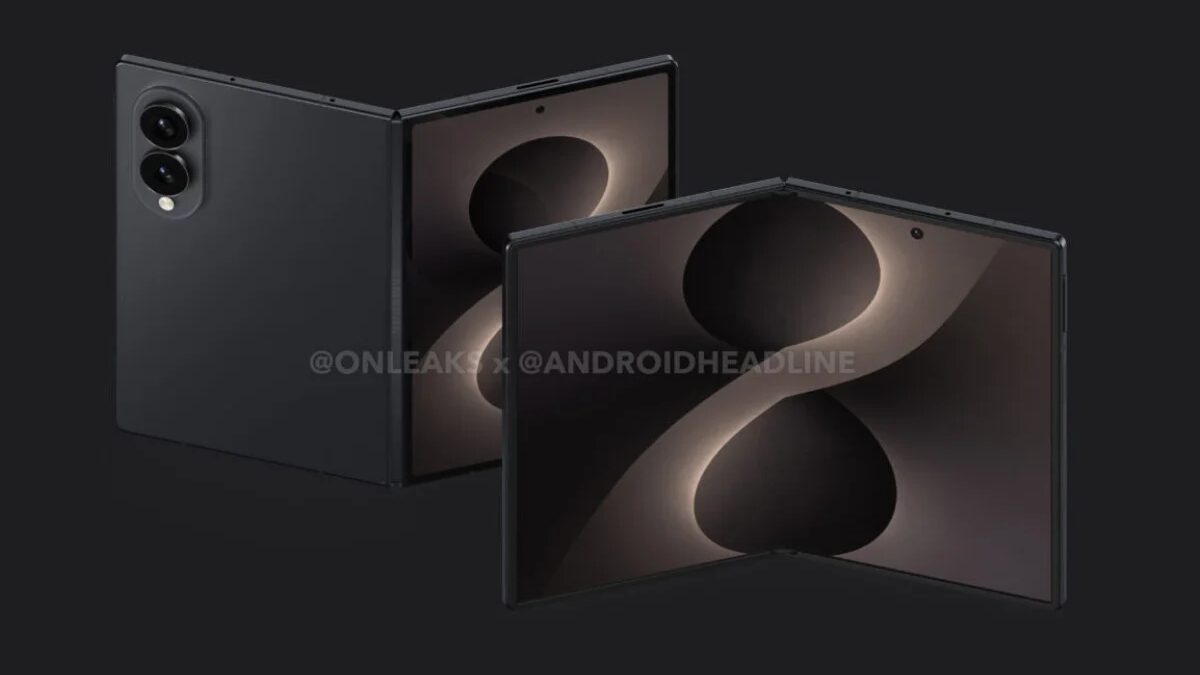 Складной смартфон Samsung Galaxy Z Fold 8 Wide в раскрытом и сложенном виде