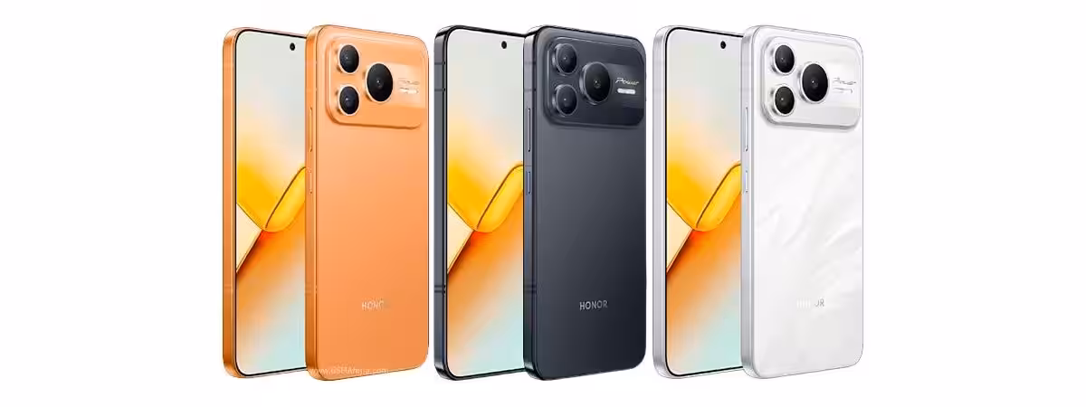 Пять смартфонов Honor X80 GT с фронтальной и задней панелями и цветовыми вариантами
