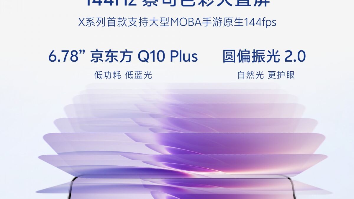 Экран Vivo X300s с частотой 144 Гц и интерфейсом