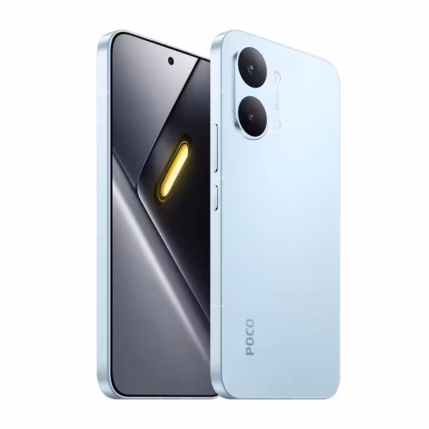 Poco X8 Pro и X8 Pro Max две модели смартфонов с голубым корпусом крупным планом