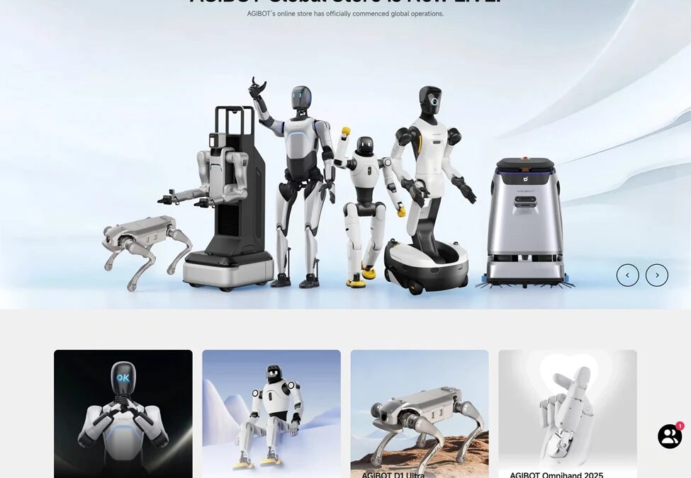 Гуманоида AGIBOT и роботизированные устройства в магазине