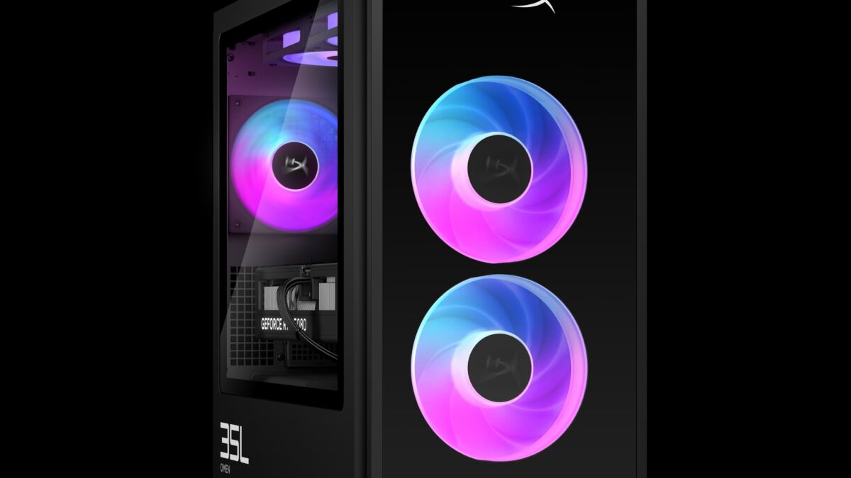 Игровой ПК OMEN MAX 45L с ультрафиолетовой подсветкой кулеров и черным корпусом