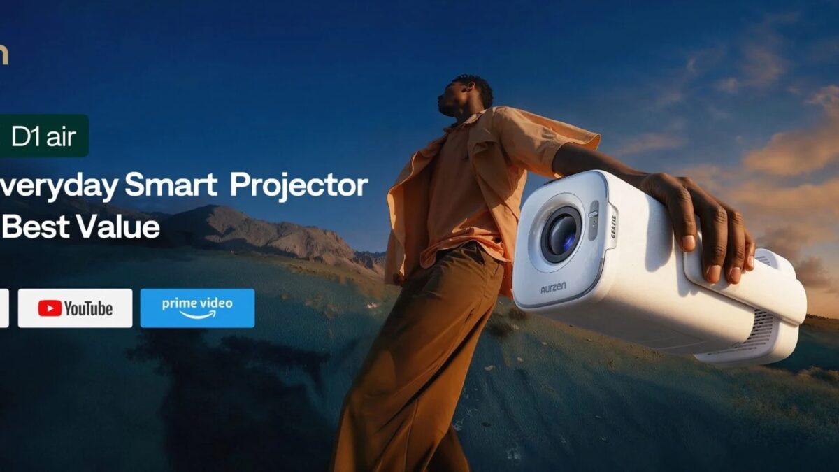 Компактный проектор Aurzen EAZZE D1 Air с яркостью 300 ANSI люмен и 1080p