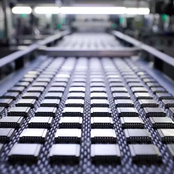 Линия производства чипов памяти Samsung и Hynix с модулями DRAM на заводе