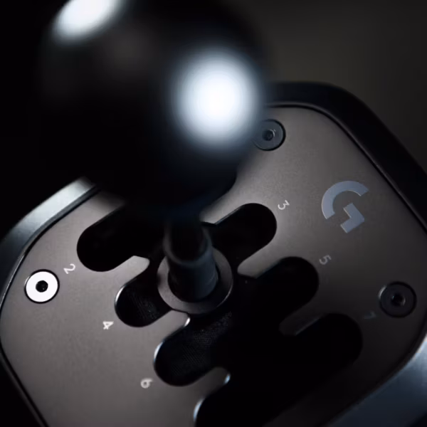 Logitech RS H-Shifter механическая коробка передач для симрейсинга, вид сверху с рычагом переключения