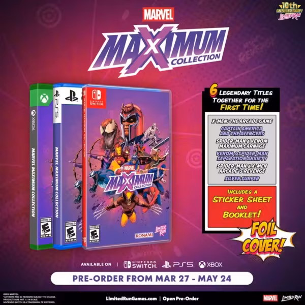 Коллекция Marvel Maximum Collection на Nintendo Switch: три книги и диск Limited Run Games